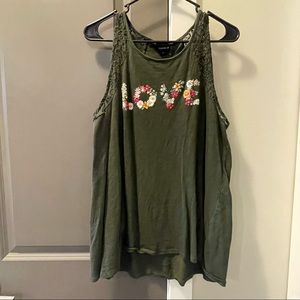 Green Floral Tank